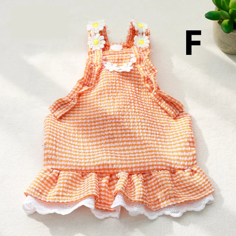 Any 3 pieces of clothing Summer Thin Luxury Dog Dresses Soft Breathable Mesh Pet Clothes Cute Puppy Dress Kitten Cat Skirt