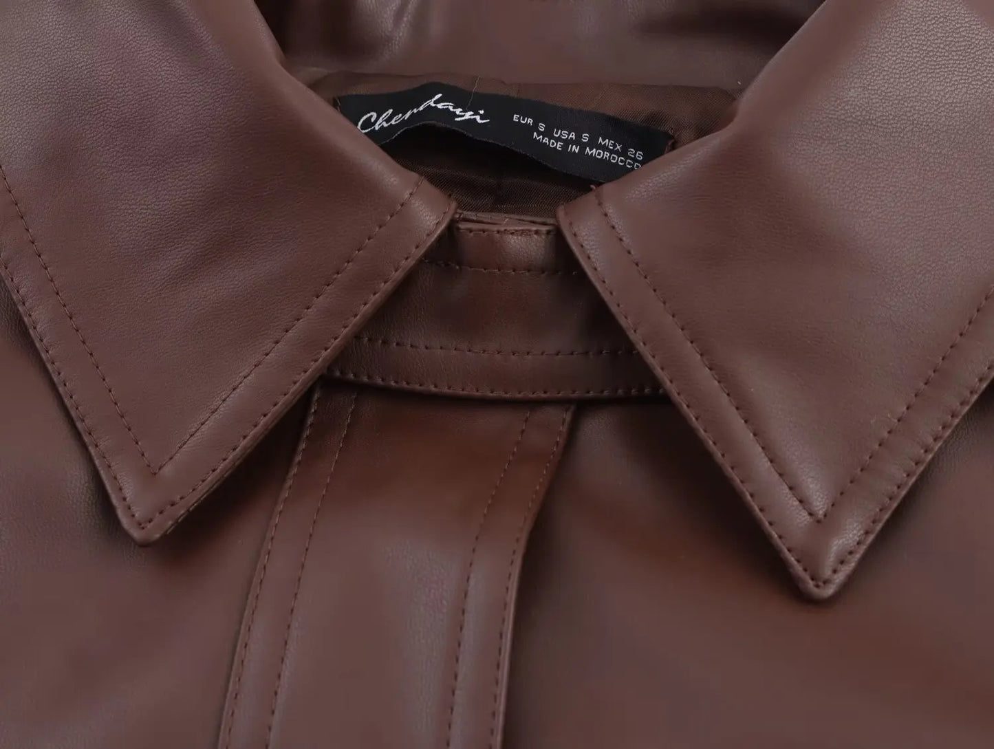 KONDALA Women Stylish Imitation Leather Short Trench Coat With Belt 2025 New Spring Fall Fashion Commuter High Street Jacket