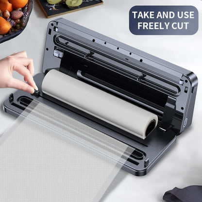 Electric Vacuum Sealer Built-in Cutter Kitchen Food Storage Seal Touch Button Dry/Wet Food Package Sealer Kitchen Vacuum Sealer
