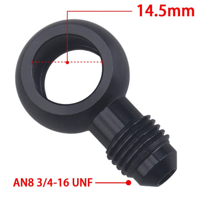 Aluminum Banjo Adapter Fitting 10AN Male Flare AN3 AN4 AN6 AN8 AN10 to 12mm 14mm 16mm Banjo Hole for Fuel & Brake Systems Black