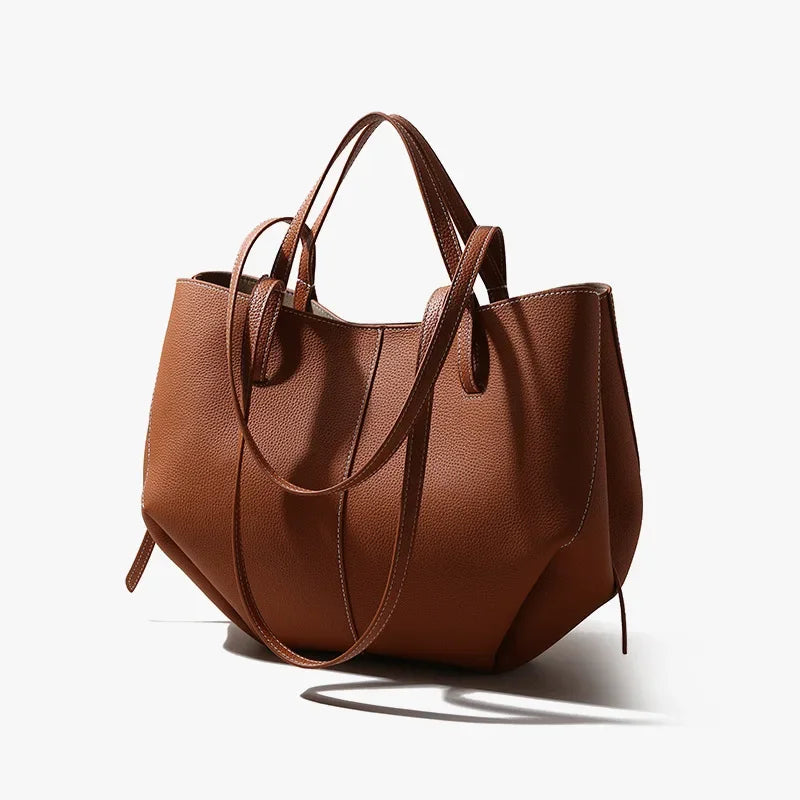 Luxury Designer Bag Women Large Capacity Leather Bucket Bag Senior Sense Crossbody Casual Broadband Shoulder Bag