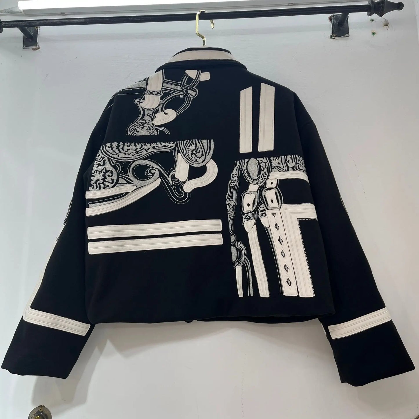 2025 Autumn American Retro Fashion Embroidery Patchwork Motorcycle Jackets Long Sleeve Zipper Loose Versatile Short Jacket Women