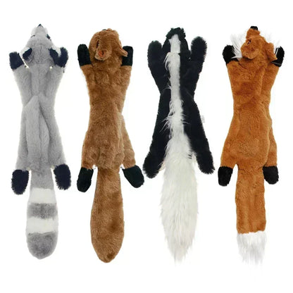 Cute Plush Squeak Toys Pet Wolf Rabbit Animal Plush Toys Dog Chew Whistling Involved Squirrel Dog Toy Funny Pet Products