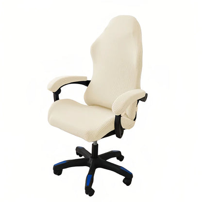 Solid Color Gaming Chair Cover Soft Elasticity Polar Fleece Armchair Slipcovers Computer Seat Chair Covers Stretch Rotating Lift