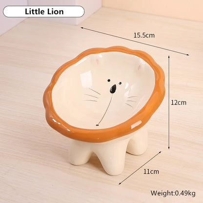 New Cartoon Ceramic Cat Bowl Creative Cute Puppy Dog Feeder Pet Feeding and Water Eatting Bowl Drinker Porcelain Pet Supplies