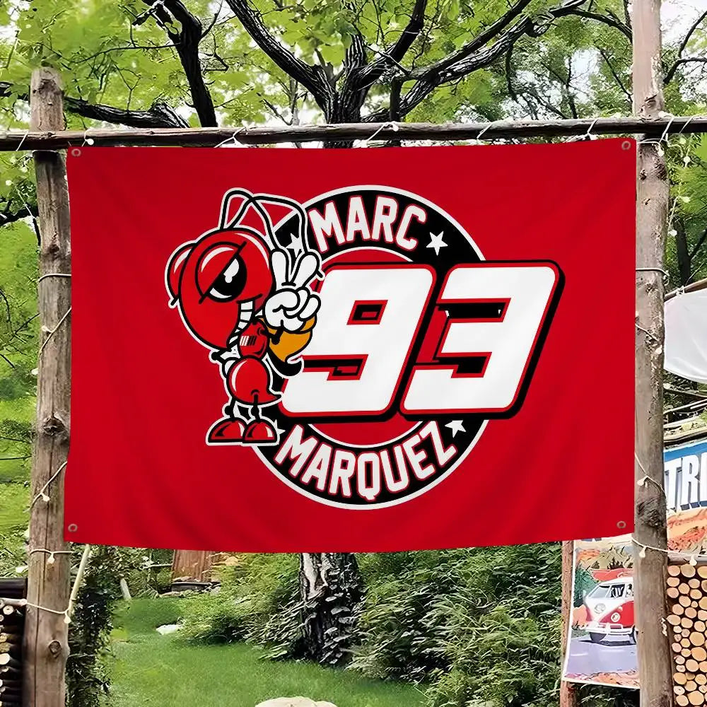 Marquez Marc 93 Cartoon Flag Art Science Fiction Room Home Decor Wall Hanging Home Decor Banner