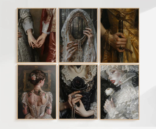 Baroque Antique Printable Romantic Medieval Aristocratic Dynasties Wall Art Vintage Portrait Paintings Posters Home Room Decor