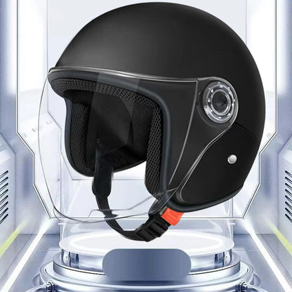 Large Motorcycle Helmet Half Face Moped Helmet Protective Gear With Visor For Women Men Adventure Outdoor Riding Scooter