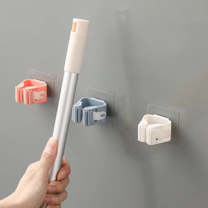 3pcs Acrylic Wall-Mounted Mop and Broom Holder Organizer for Home, Bathroom, Garden, Kitchen, Garage