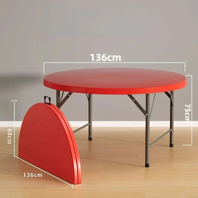 Folding Table Portable Dining Tables Elegant Simple Space Saves Round Table Economic Modern Plastic Foldable Tables Furniture