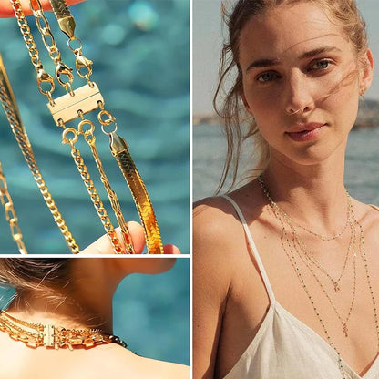 Multi Necklace Layering Clasps Magnetic Necklace Clasp Gold Silver Color Necklace Separator for Layering Necklace Making DIY