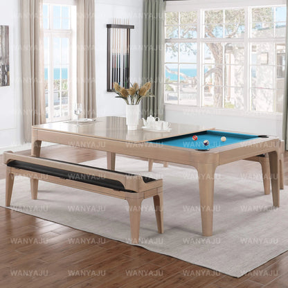 Dining Room Furniture Solid Wood Slate Bed 3-in-1 Multifunctional Convertible Dining Pool Table Tennis Table and Benches