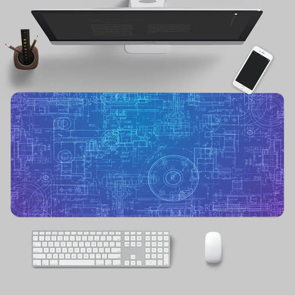 Mouse Pad Gaming Accessory Mechanical Drawings Home Large HD Mousepad XXL MousePads Natural Rubber Carpet Non-Slip Table Mat