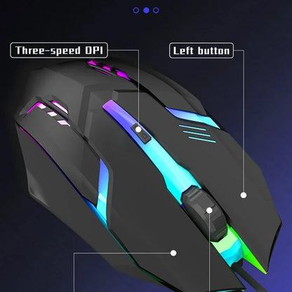 Gaming Mouse LED Ergonomic Design Gaming Mouse Luminous USB Wired 4-button USB Backlit Mouse For PC Desktop and Laptop Computers