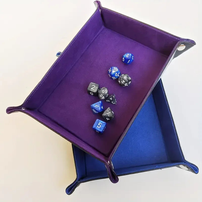 Foldable game dice tray flannel storage box four-corner tray