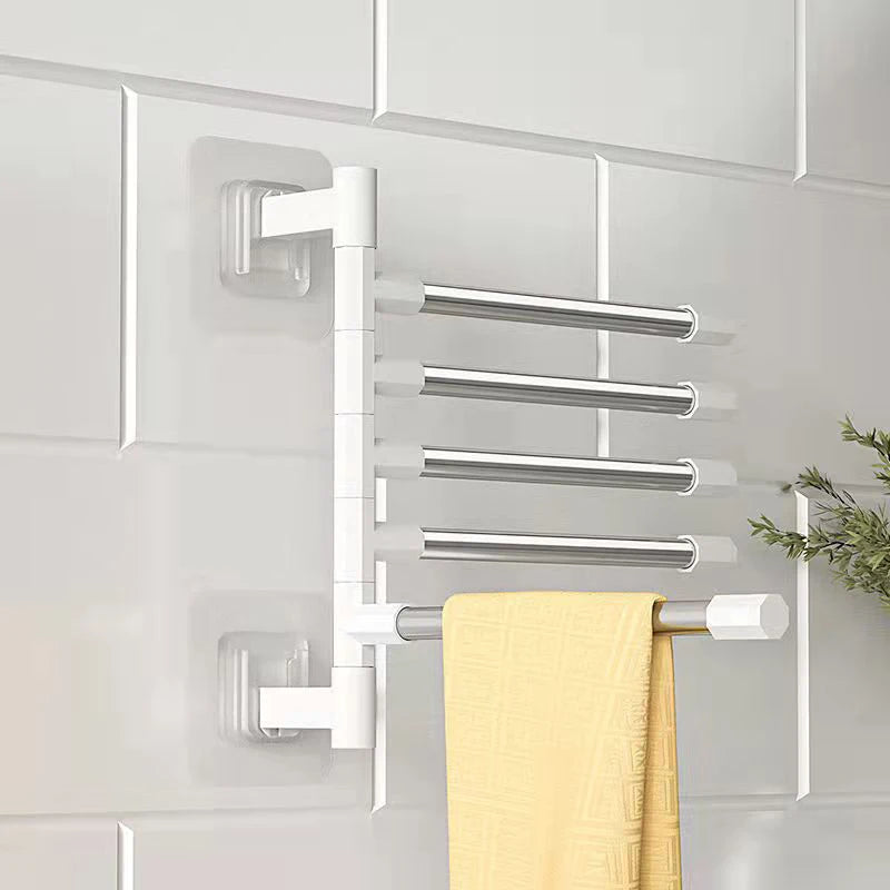 Bathroom Towel Rack Rotatable Towel Holder Space Aluminum 2/3/4/5/6-Bar Towel Hanger Kitchen Shelf Paper Hanging Wall Mounted