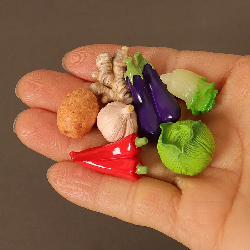 8Pcs/set 1/12 Dollhouse Miniature Vegetables Model Kitchen Food Accessories For Dolls House Decoration Kids Pretend Play Toys