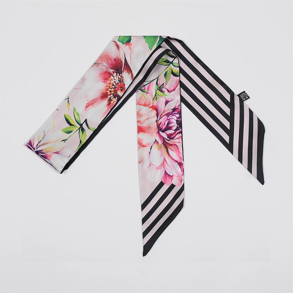 2024 New Luxury Brand Scarf Tarot Women Scarf Bag Hair Skinny Silk Scarves Design Foulard Neckerchief Headband For Ladies