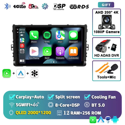Android 16 Car Radio GPS Navigation QLED Carplay Auto Multimedia Stereo Player For Volkswagen VW Polo Plus Jetta MK7 T6 Passat