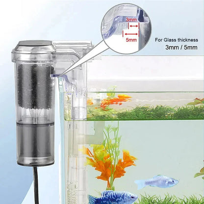 HOMEFISH New Suspended Filter For Fish Tanks, Mini Filter, USB, 2.5W, 250H/L Suitable For Fish Tanks Below 30cm, Aquariums