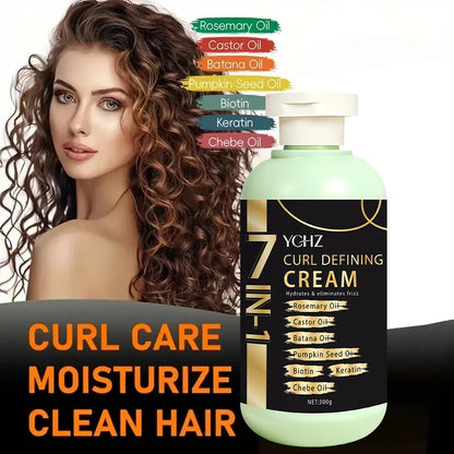 Curly Hair Care Cream, Deeply Moisturizing and Long-Lasting, Suitable for Wavy and Curly Hair, Protects Permed and Curled Hair, Enhances Cream, Suitable for All Hair Types
