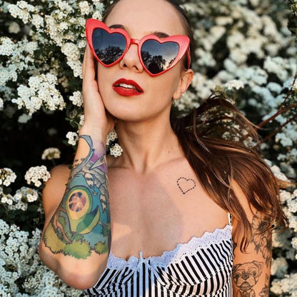 Heart Sunglasses Women Big Frame Personality Sun Glasses Sexy Cute Eyeglasses Gradient Lens Brand Designer Shades Oculos De Sol