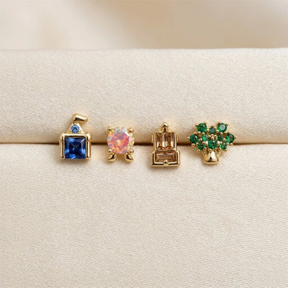 New Exquisite Cute Amusement Park Stud Earrings For Women Girls Fashion Party Birthday Jewerly Gift