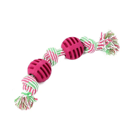 Double Knot Cotton Cord with Ball Dog Toy Teeth Grinding Toy Teeth Cleaning Pet Products