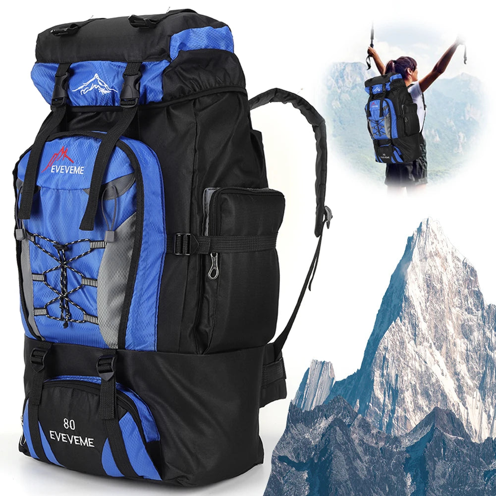 80L wasserdichter Wanderrucksack, Campingrucksack, Trekkingrucksack, großer Reiserucksack für Herren, Outdoor-Sport- und Bergsteigerrucksack