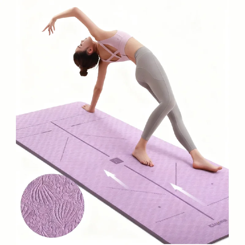 Double layer yoga mat, thickened anti slip skipping rope mat, widened fitness mat, household outdoor yoga mat and auxiliary prod