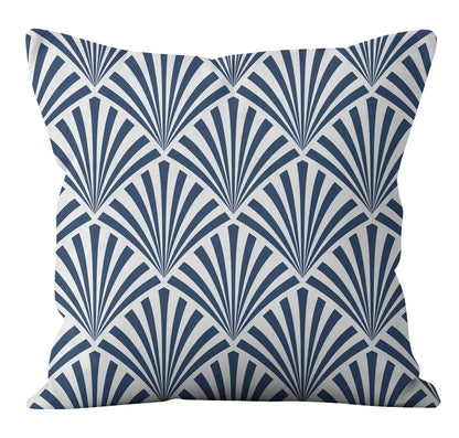 Modern Fashion Nordic Sofa Simple Cushion Cover Living Room Decoration Pillow Cover Navy Blue Geometric Pillow Cover