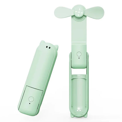 Portable Mini Handheld Fan 3 in 1 USB Rechargeable Folding Fan 2000mAh 3 Speed Adjustable Mini Hand Small Fan for Travel Outdoor