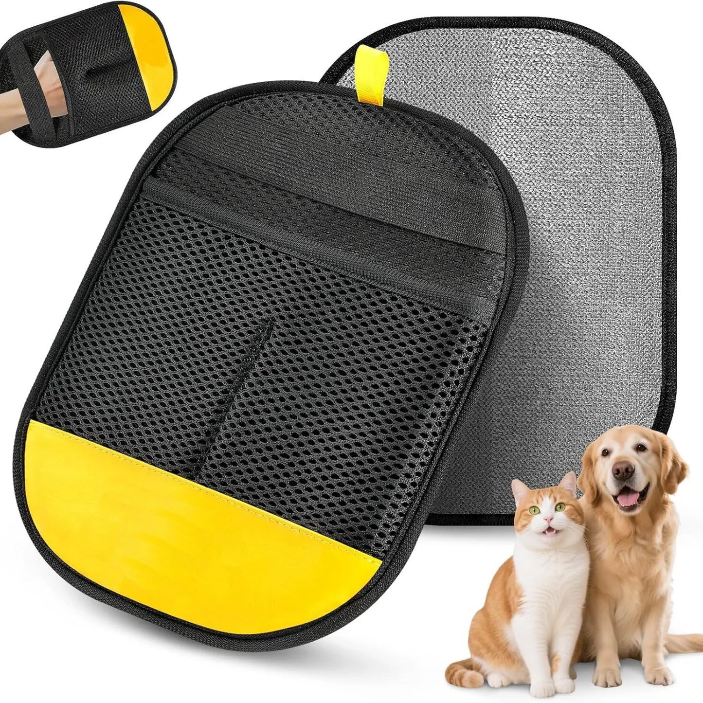 Pet Hair Removal Tool Reusable Static Removal Gloves, Double-Sided Grooming Gloves for Pets Removes Pet Fur Hair for Carpets
