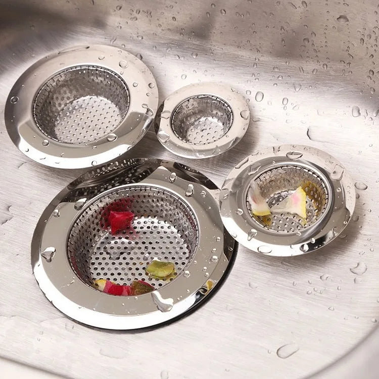1/2Pcs Kitchen Sink Filter Stainless Steel Mesh Drain Stopper Sewer Mesh Strainers Bathroom Sink Strainer Drain Hole Filter Trap
