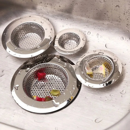 1/2Pcs Kitchen Sink Filter Stainless Steel Mesh Drain Stopper Sewer Mesh Strainers Bathroom Sink Strainer Drain Hole Filter Trap