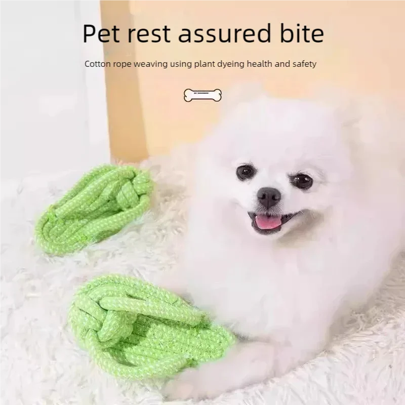 Pet Cotton Rope Slipper Knot Toy For Small Dogs Interactive Chew Toy Dental Clean Teeth Grind Tartar Control Non Toxic Dog Toys