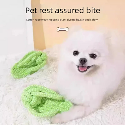 Pet Cotton Rope Slipper Knot Toy For Small Dogs Interactive Chew Toy Dental Clean Teeth Grind Tartar Control Non Toxic Dog Toys
