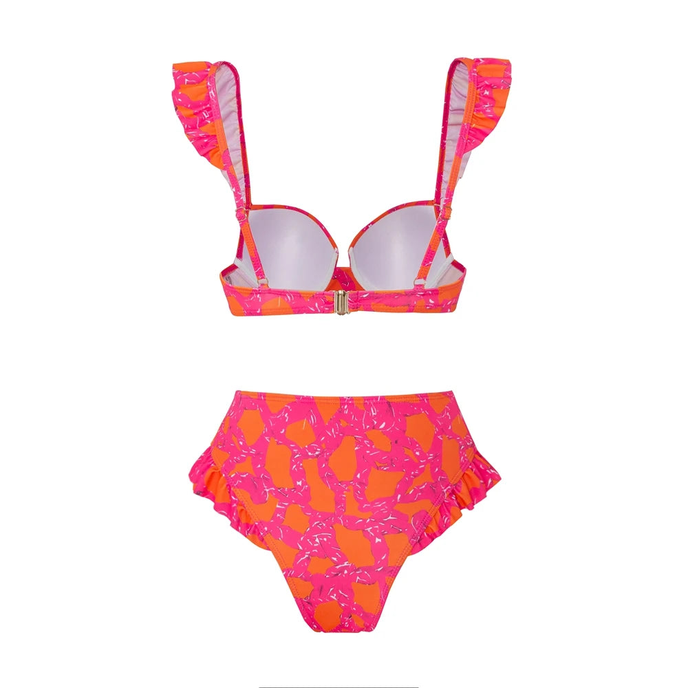 CPUTAN Sexy 2024 Push Up Bikini Set High Waist 3 Piece Swimwear Biquini Swimsuit Vintage Brazilian Bathing Suit Beach Skirt