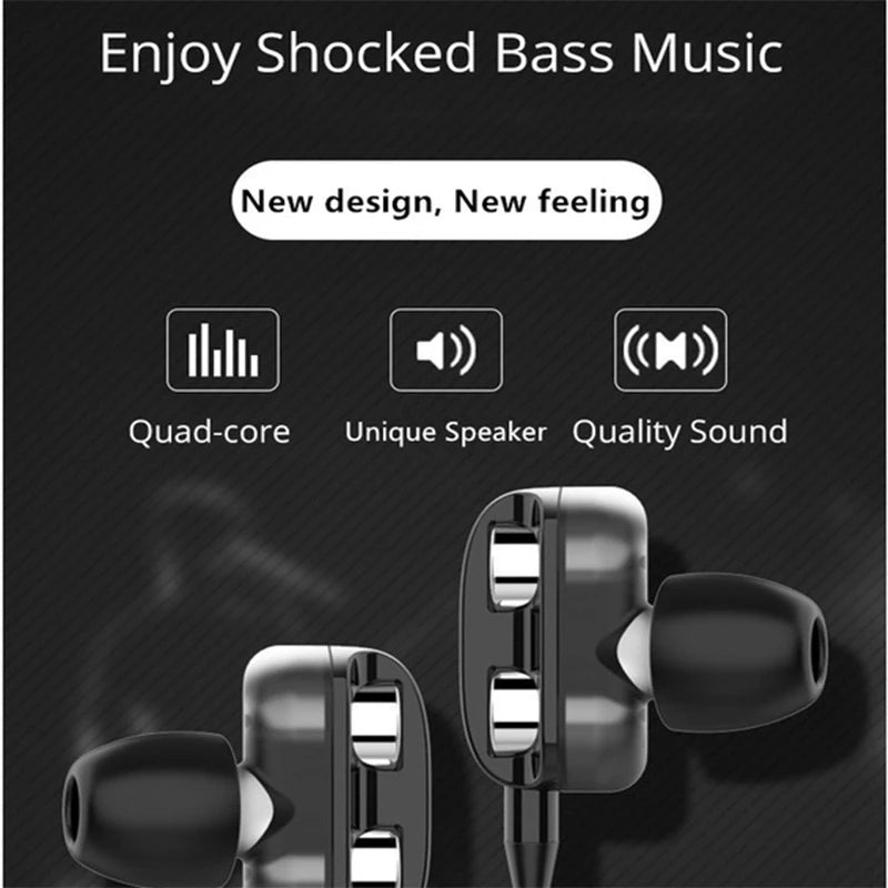 In Ear Stereo Earphone For iPhone Xiaomi Huawei Android Noise Canceling Design Running Gaming Audio Accessories Heavy Bass Sound