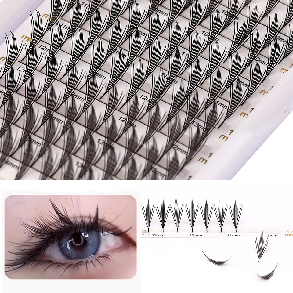 New Comic Eyelash Fan Anime Spire Individual Feather Shaped Eyelash Extensions Manga Elf Style Lashes Extensions Cosplay  Makeup