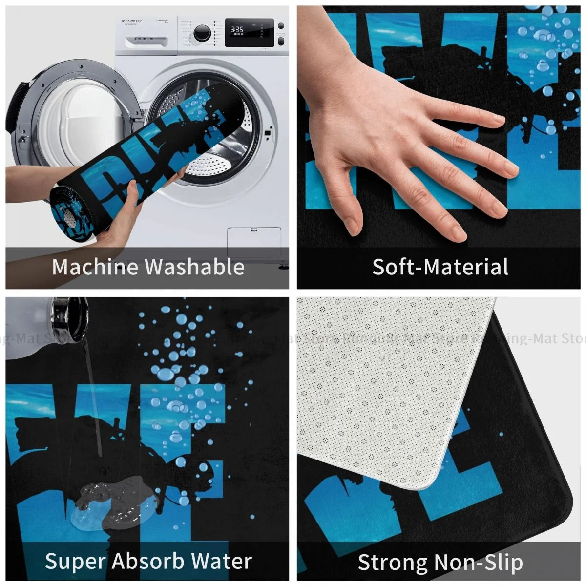 Dive Scuba Diving Non-slip Doormat Sea Bath Kitchen Mat Prayer Carpet Indoor Modern Decor