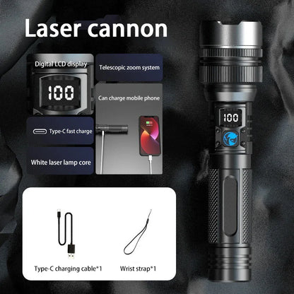 Lenovo 1000000LM Super Bright LED Flashlight Rechargeable USB-C Digital Display IPX8 Waterproof Long Lasting Camping Emergency
