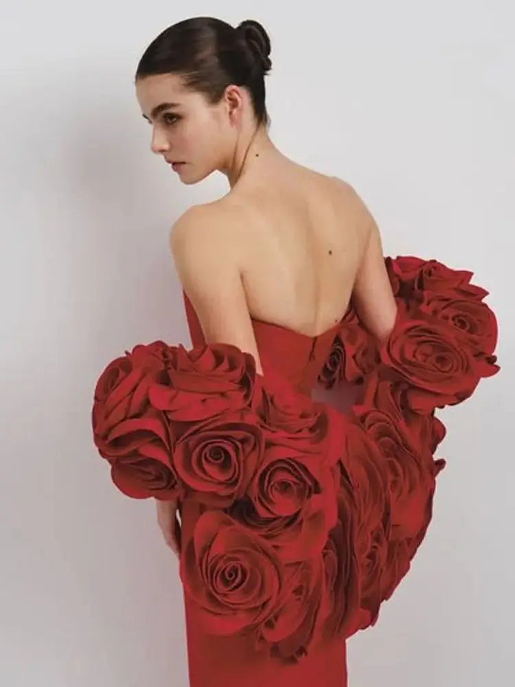 Amazing Rose Pink Handmade Flower Jacket Bicep Cape Maternity Women Jacket For Photoshoots Female Outerwear Coat