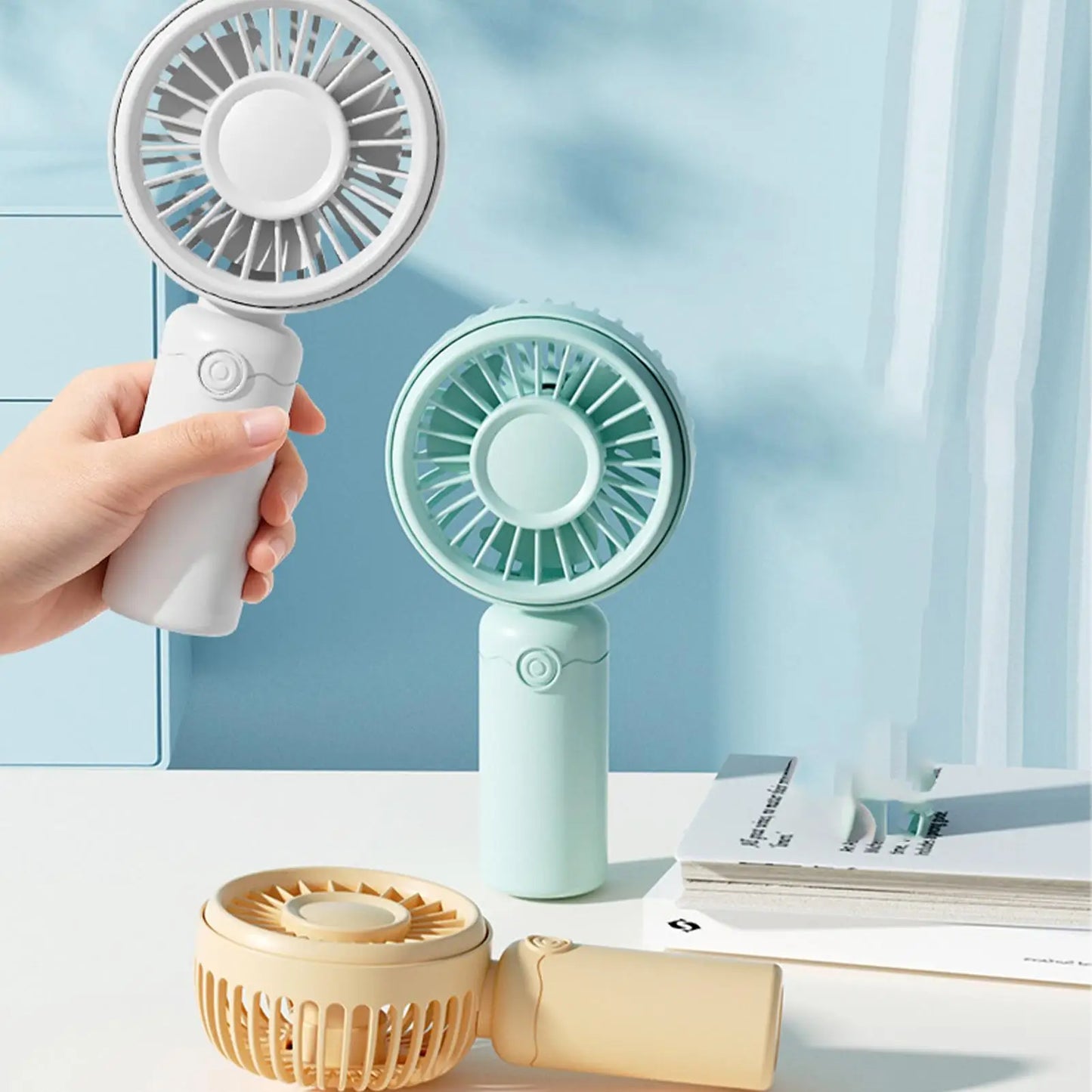 Portable Fan 3 Speed Adjustable Quiet USB Rechargeable Personal Hand Held Fan for Indoor Outdoor Home Office School Travel