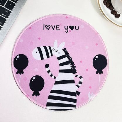Cute Cartoon Round Mouse Pad Non-slip Rubber Base Comfortable Durable Table Mat for Home Office Gaming Desk Laptop Accessories