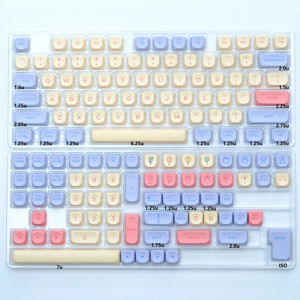 KBDiy 143 Keys/Set Russian Japanese Korean Matcha Keycap Green KOA PBT Keycaps for Mechanical Keyboard Caps for GMK67 GMK64 61