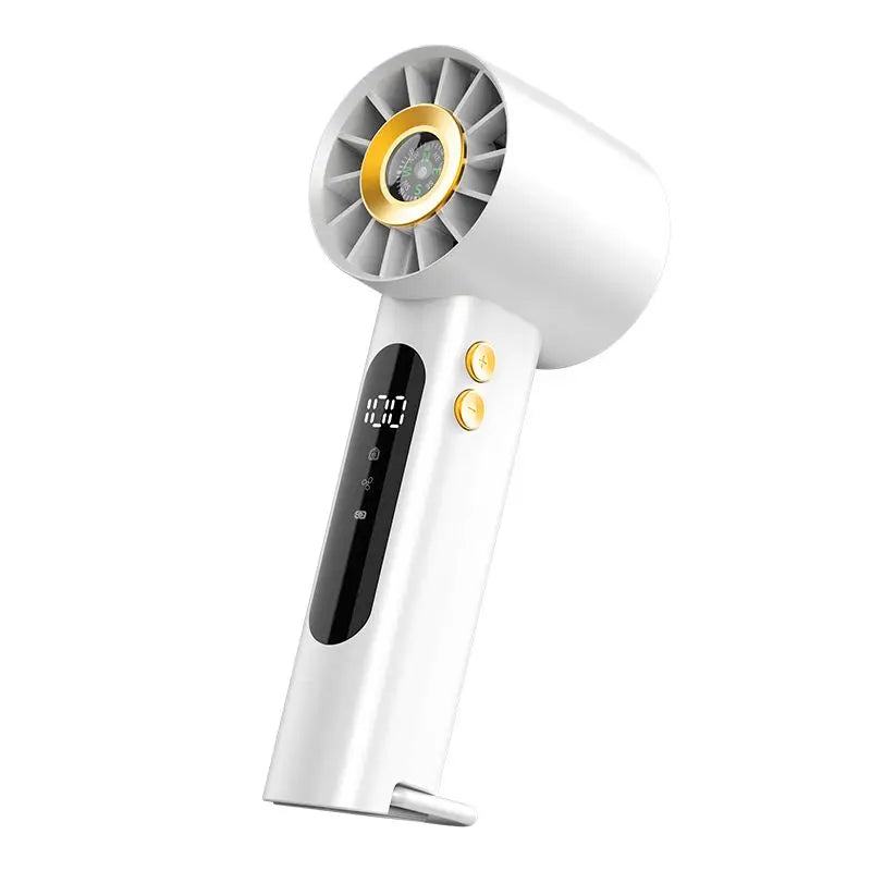 Portable Mini Hand Fan Built-in Compass 100 Gears LED USB Charging Long Lasting Fan for Outdoor Travel