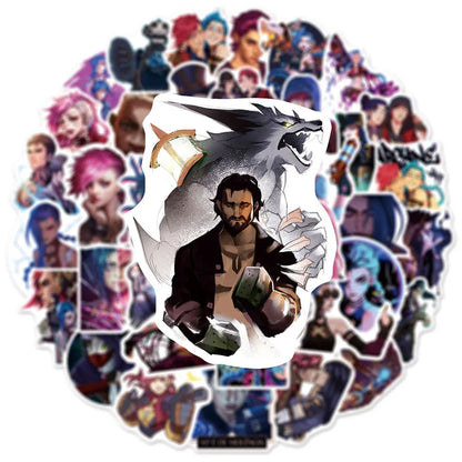 10/30/50pcs Cool Cartoon Arcane Game Stickers Anime DIY Phone Case Guitar Notebook Bike Car Waterproof Sticker Decal for Kid Toy