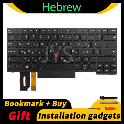 Estonian Spanish French Hebrew Hungarian Italian US for Lenovo ThinkPad E480 E490 L380 R480 T480S L490 T490 Backlit Keyboard