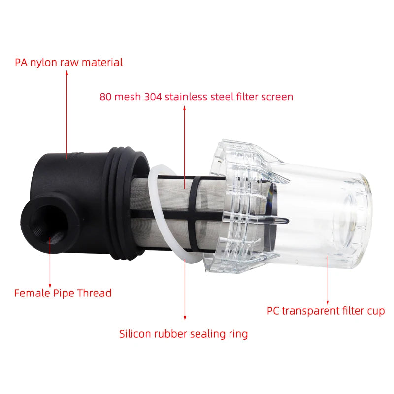 Garden Watering Filter 1/2'' 3/4'' 1'' Plastic Irrigation System Impurity Prefilter Aquaculture Household Water Pipe Filter